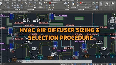 Air terminal sizing calculation and selection of air diffuser, hvac air distribution system