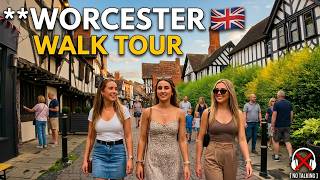 Worcester, England 🇬🇧 | City Centre Walking Tour in 4K HDR | No Talking