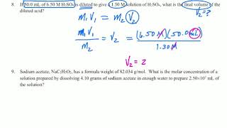 Gen Chem 1: Molarity and Dilution Practice Problems pt 2 Profile
