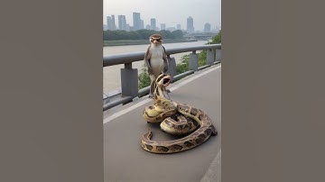 Survival Instincts: Monkey vs Python in the Jungle #epicwildlife #monkey #wildlifeshowdown