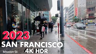 DOWNTOWN SAN FRANCISCO - Rain Walk (4K HDR)