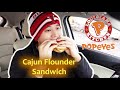 Popeyes NEW Cajun Flounder Sandwich Food Review #popeyes #cajunflounder