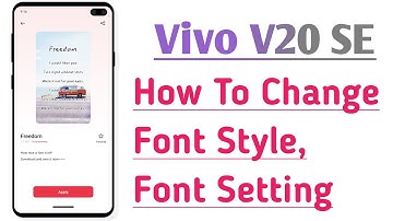 Vivo V20 SE How To Change Font Style, Font Style Setting