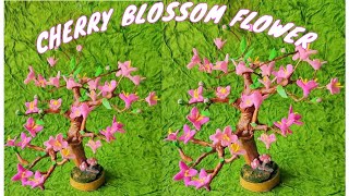 How to make flowers | cherry blossom flower making with clay | DIY SHIVANI |