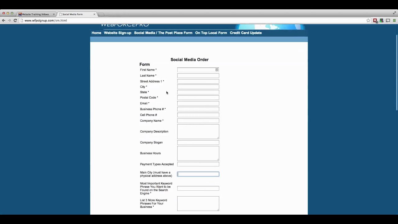 How to Fill Out The Social Media Form YouTube