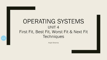 Part 5| First Fit | Worst Fit | Best Fit | Next Fit | Memory Allocation|Operating Systems tutorials|