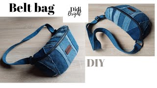 How to Sew a Denim Fanny Pack from Jeans Scraps | Easy DIY Bag Tutorial