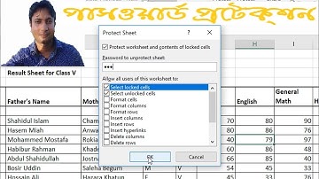 MS Excel 2016 Bangla Tutorial for Beginners | part- 5 – tabs & commands: Password Protection