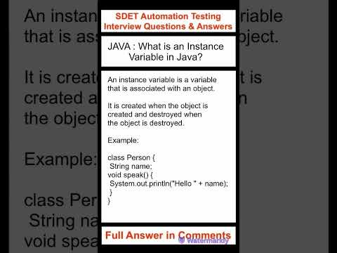 Vídeo: Què és la variable d'instància Java?