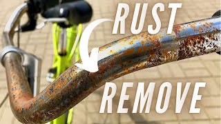How to remove rust coating from chrome bicycle parts - handlebar ? COMUTTER LADY BIKE RESTORATION