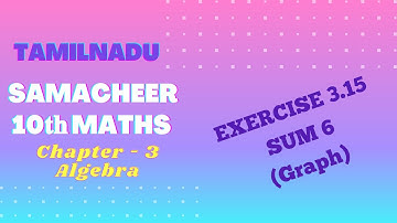 TN 10th Maths Samacheer | Exercise 3.15 | Sum 6 | Chapter 3 | Algebra (Graph) | Sangeetha maths