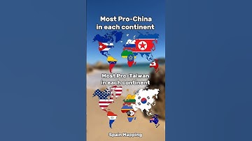 Most Pro-China vs Most Pro-Taiwan country in each continent #geography #map #mapping #world