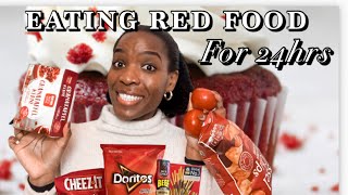 EATING ONLY ONE COLOR FOOD FOR 24 HOURS CHALLENGE (RED)@Dynathecontentcreator