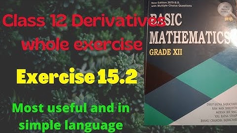class 12 Derivativeswhole exercise 15.2 most useful and in simple|Derivatives of hyperbolic function