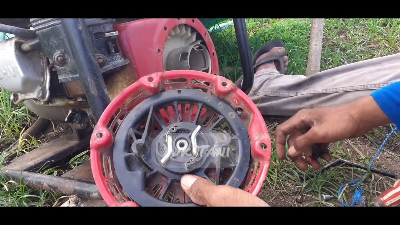 Cara Perbaiki Tali starter pompa alkon dan genset yg putus 