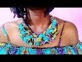 How to-AFRICAN PRINT Knotted ROPE Necklace-ANKARA(beautarie)