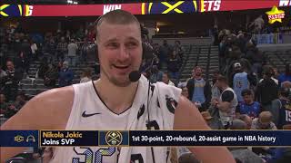 Double-triple-double Nikola Jokic records first ever 30-20-20 game (31 PTS, 21 REB, 22 AST) vs Suns