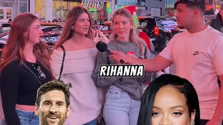 Pharaohtalksnyc Interview In Times-square 🎤 Messi Or Rihanna 😳🤯