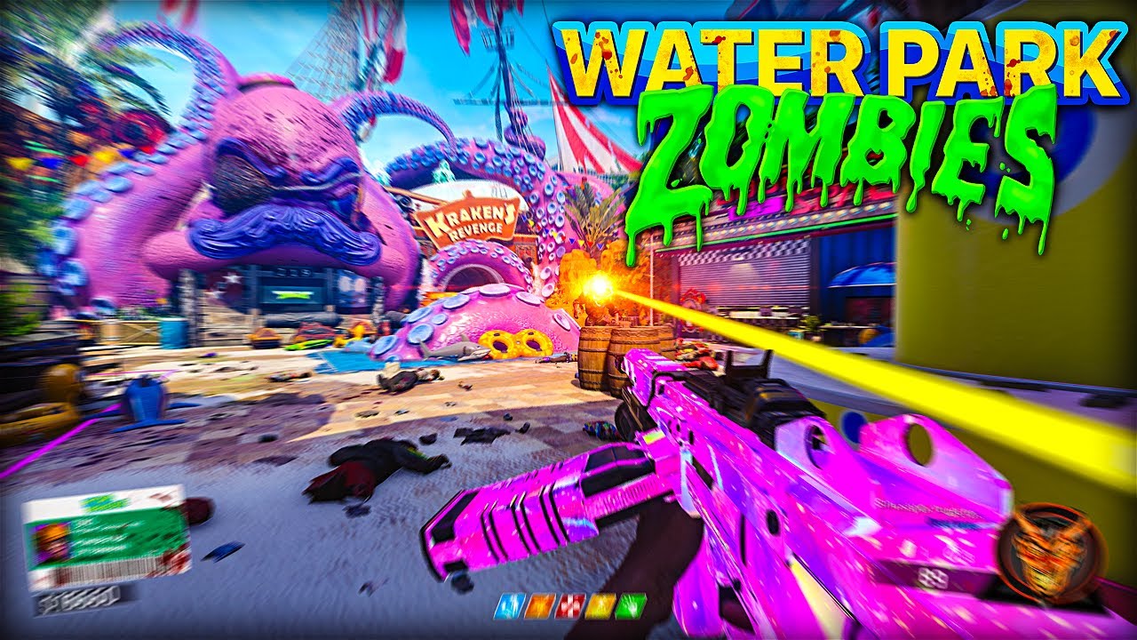 INFINITE WARFARE DLC 5 in Black Ops 3 Zombies... (WATER PARK ZOMBIES