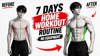 7 Day Home Workout for Beginners No Equipment | No Gym Needed 