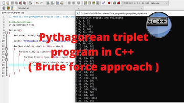 Pythagorean triplet program in C++ using Brute force approach | Pythagorean triples Coding | Brute