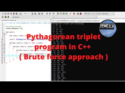 Pythagorean triplet program in C++ using Brute force approach | Pythagorean triples Coding | Brute