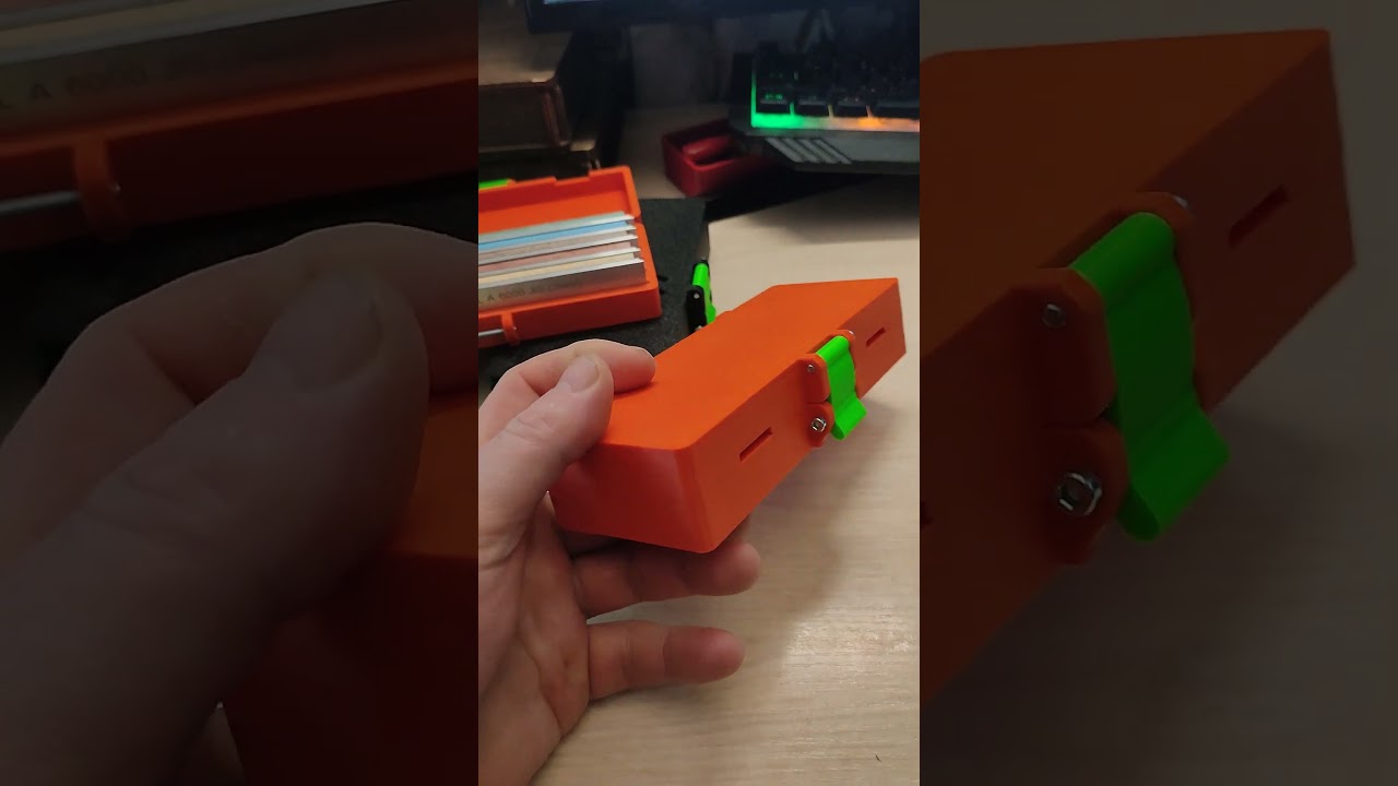 Новые коробки на 5 абразивов с боковыми отверстиями для вентиляции.