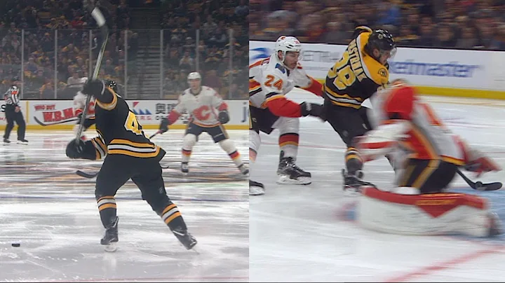 David Pastrnak finishes Torey Krug's long bank pas...