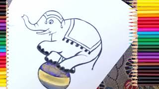 Big &amp; Gentle Elephant Drawing 🐘 | Super Simple Art Lesson for Little Hands