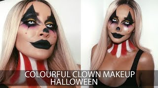 Colourful Clown Halloween Makeup Tutorial with Simple Skincare | Sarah Ashcroft | Ad screenshot 5