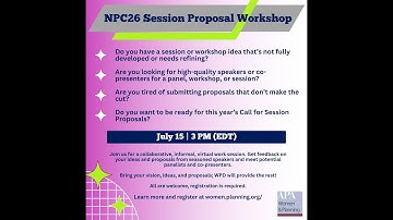 NPC26 Session Proposal Workshop & Speaker Match Webinar!