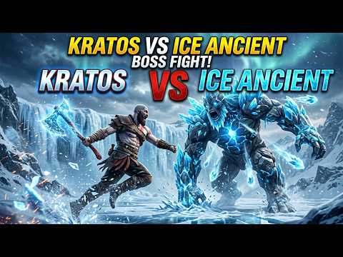 Kratos vs Ice Ancient Boss Fight! ๐ง๐ช #shorts #godofwar