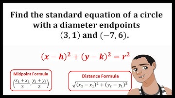 FINDING STANDARD EQUATION OF CIRCLE with GIVEN DIAMETER ENDPOINTS || CONIC SECTIONS