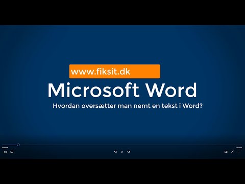 Video: Sådan Oversættes Tekst I Word