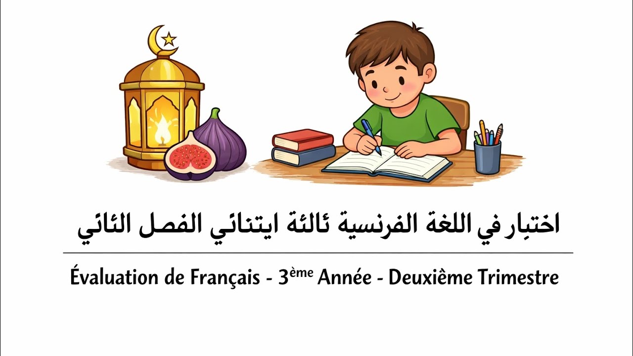 إختبار قوة في الفرنسية ثالثة ابتدائي فصل الثاني 2026