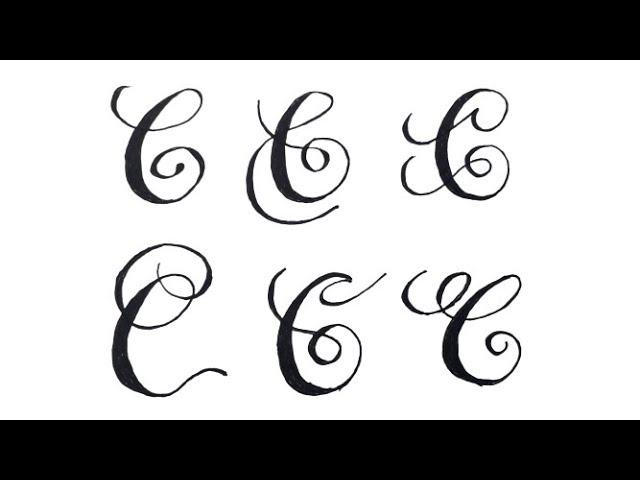 Calligraphy Letter C - Handwriting Styles With Normal Pen - Youtube