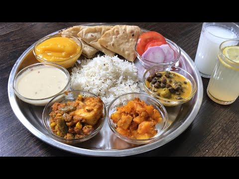 gujarati-thali-recipe-with-mix-veg-paneer-masala-punjabi-dhaba-recipe