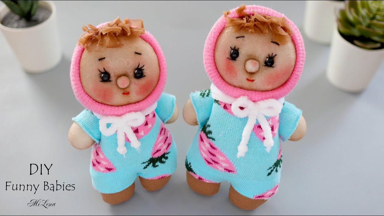 👶 КУКОЛКА МАЛЫШ ИЗ НОСКОВ 👧 CUTE SOCK BABY 👶