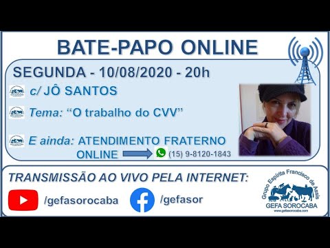 Assista: Bate-papo online - c/ JÔ SANTOS (10/08/2020)