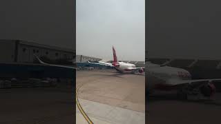 New @AirIndiaOfficialAI A350 at Delhi Airport ✈️🇮🇳 #india #airindia