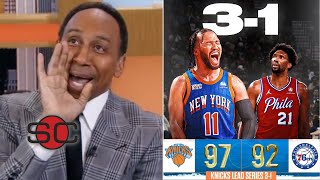 KNICKS IN 5 - Stephen A. Smith on Game 4 Knicks def. 76ers 97-92 with Jalen Brunson EXPLODE 47 Pts