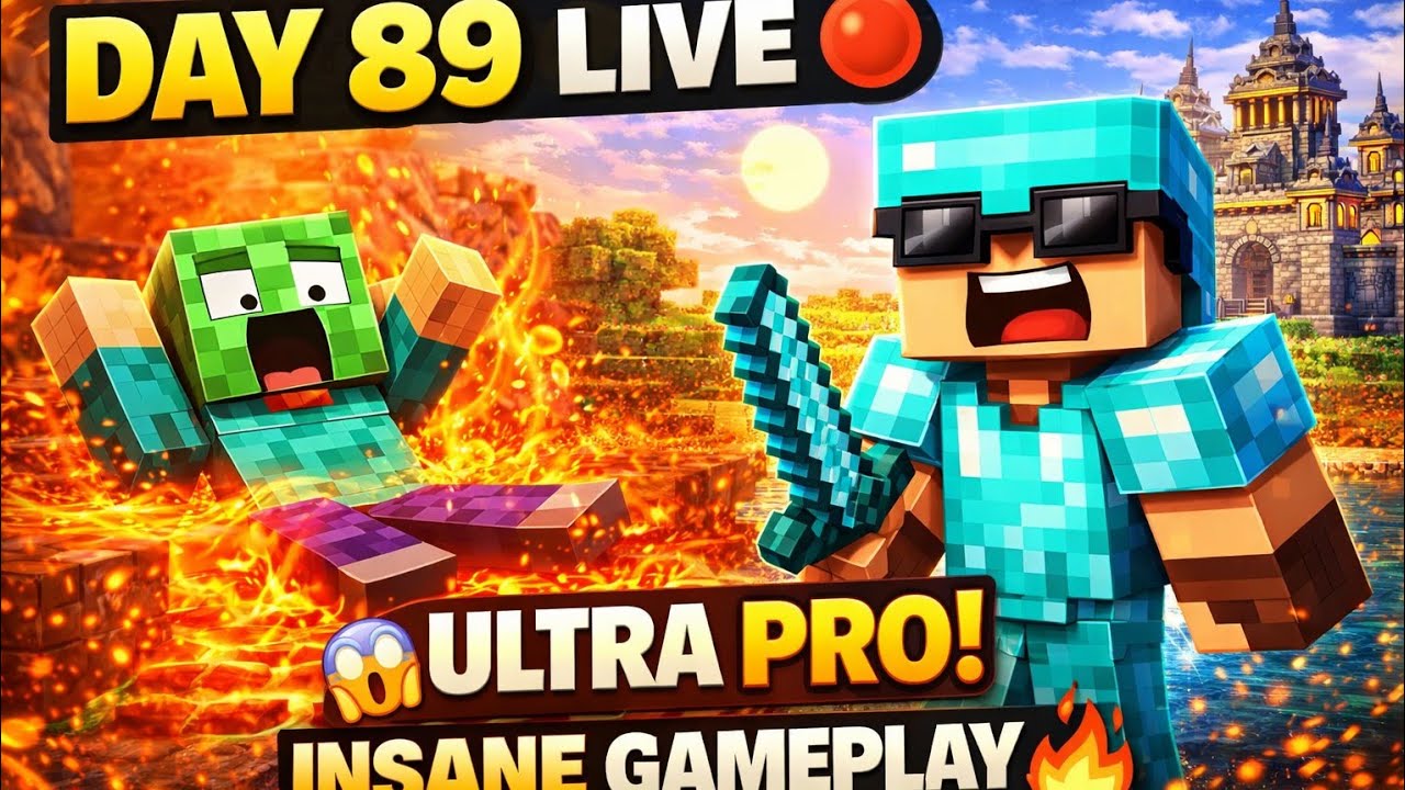 MINECRAFT DAY 88 LIVE 🔴 | ULTRA PRO GAMEPLAY 😱🔥 | INSANE SURVIVAL - YouTube