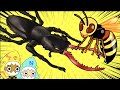 【サメニン昆虫知育アニメ】伝説のクワガタ？！スズメバチやカブトムシと戦うムシ！クワガタの生態を知ろう！