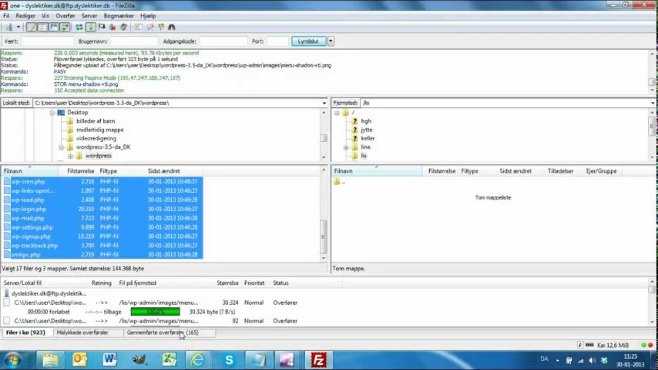 6 Flyt WordPress filer fra egen pc til Webhotel