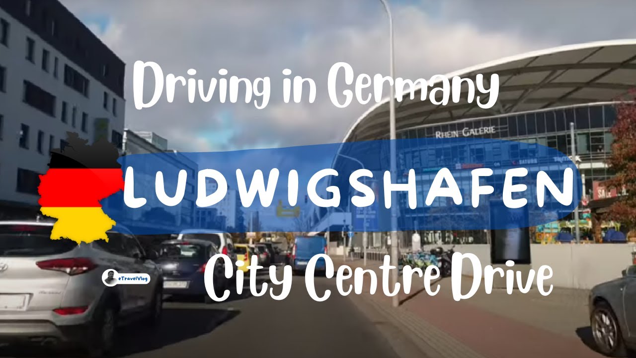 Driving in Germany, Ludwigshafen am Rhein, German city centre drive