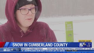 Snow coats roads in Cumberland County