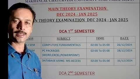DCA PGDCA MCU TIME TABLE DEC-24-JAN-25