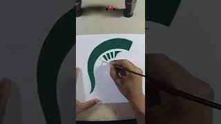 How to draw the Michigan State logo #shorts How to draw the Michigan State logo #shorts