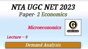 NTA UGC NET Paper 2 Economics Exam Preparation | Microeconomics | Demand Analysis