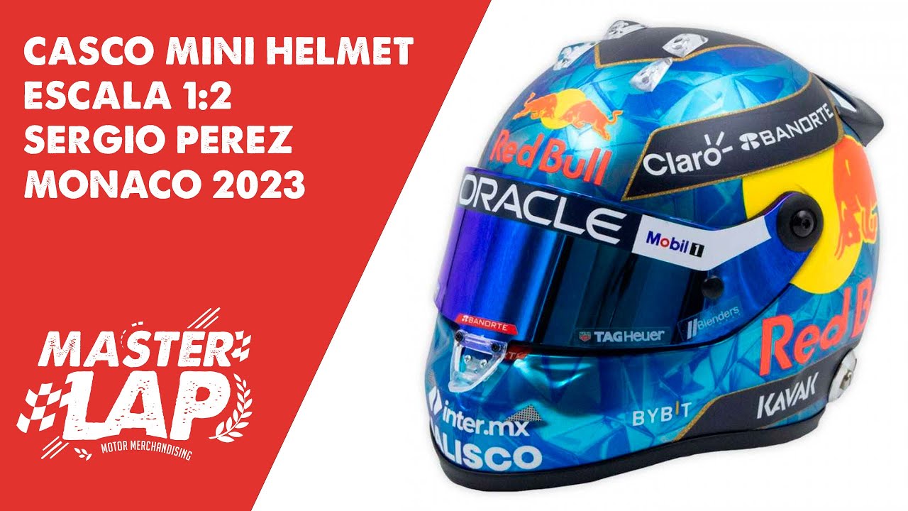 Mini Casque 1:2 Sergio Pérez 'Red Bull 2023' Monaco GP